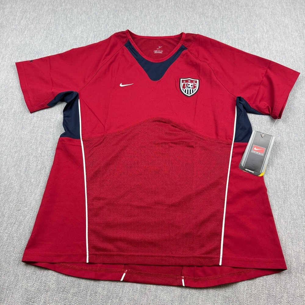 Nike USβ USA National Team Jersey Shirt Womens Large Red Dri-Fit Soccer NWT